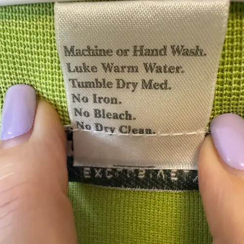 Misook Knit Jacket Bright Green Button Front Tailored Women’s Size Small