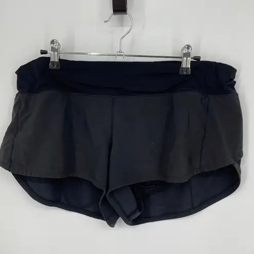 Lululemon  black speed up shorts mid rise 2.5” inseam Sz 10