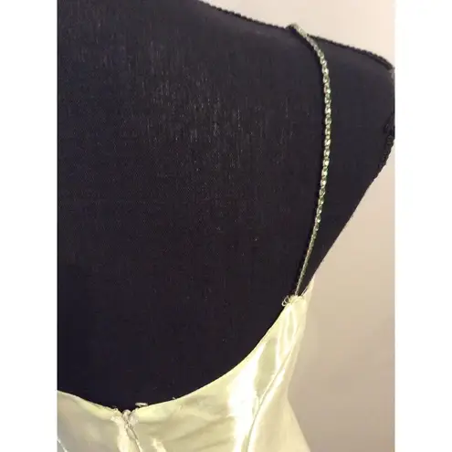 Scott McClintock Rhinestone Spaghetti Straps Vintage Glimmer Slinky Gown Size 10 Green