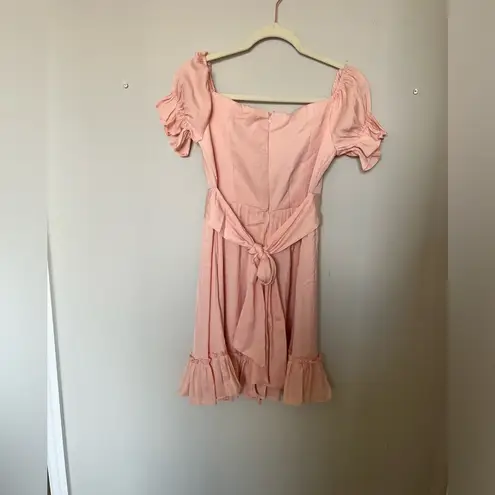 Selfie Leslie  LINKA OFF-SHOULDER TIE BACK DRESS PEACH