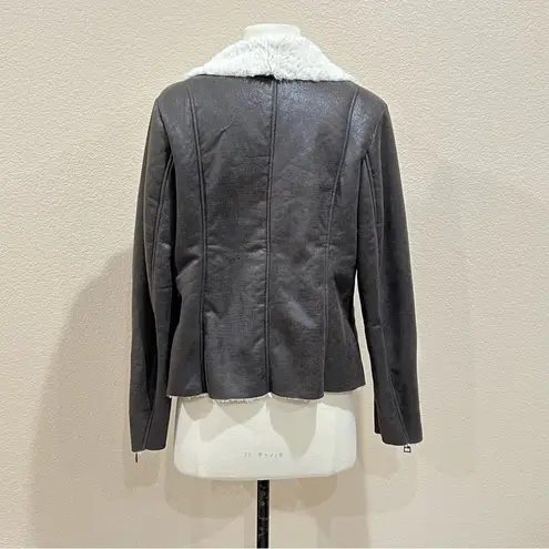 Soft Surroundings Taupe Faux Suede Sherpa Lined Jacket Size Small