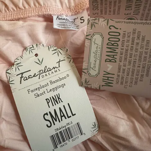 NEW Faceplant Dreams Bamboo Ultra Soft Skort Leggings Pink Loungewear Spa Relax