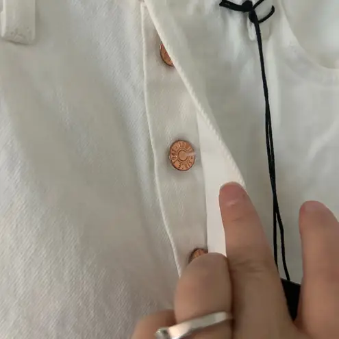 Edwin Women's Hana Classic Straight Crop Denim Jean White Noise 30 New with Flaw