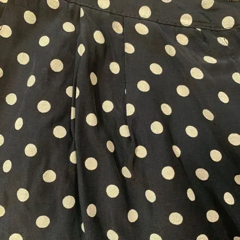 Vintage 80s Shorts Black & White Polka Dot High Rise Pleated Baggy Mom Medium