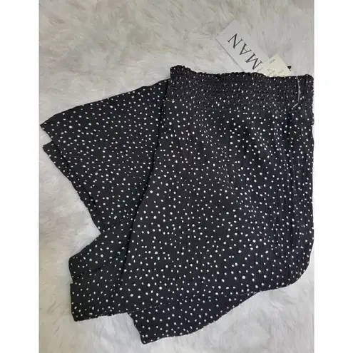 Retrology Polka Dot Size 1XL Comfy Dress Pants BLK DOTS New Black