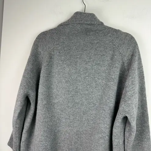 Ellen Tracy 100% Wool Cowl Neck Zip Sweater Jacket Sz XL Grey