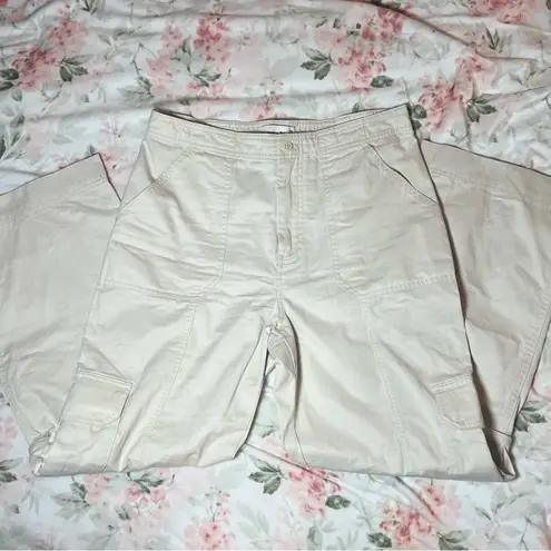 Abercrombie & Fitch  Relaxed Cargo Pants Tan Cream Size 29/8 SHORT Streetwear - Image 2