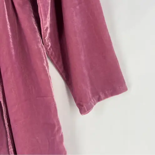 J. Crew Factory Mauve Velvet Tulip Hem Dress Faux Wrap Long Sleeve Pink Size 12