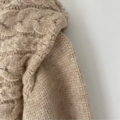 BLANK NYC   Horizontal Cable Crewneck Sweater Tan Aspen NWTs size XS