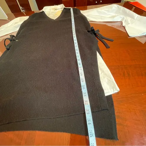 Elan Nia Sleeveless Shirt Sweater Vest Dress Navy Blue White Sz Small