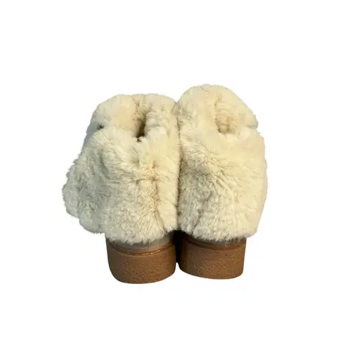 J Slides Womens Beige Faux Fur Lined Suede Platform Ankle Boots Size 8 warm Brown