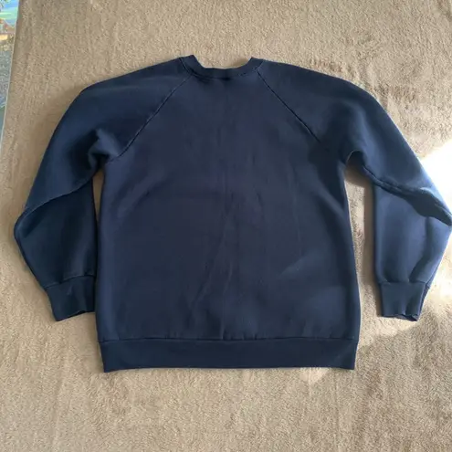 Vintage Don’t Worry Be Happy Crew Neck Sweatshirt Fleece USA Graphic Large Blue