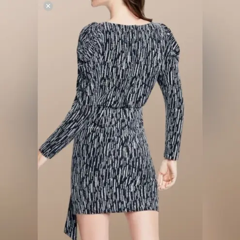 Aidan Mattox 🍒SIZE 0 XS 🍒BLACK & SILVER METALLIC WRAP PARTY DRESS THE REAL REAL