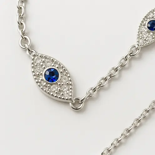 Rotnso Evil Eye Adjustable Anklet Silver