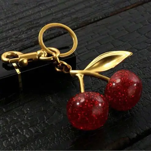 🆕Cherry Keychain Bag Charm Red