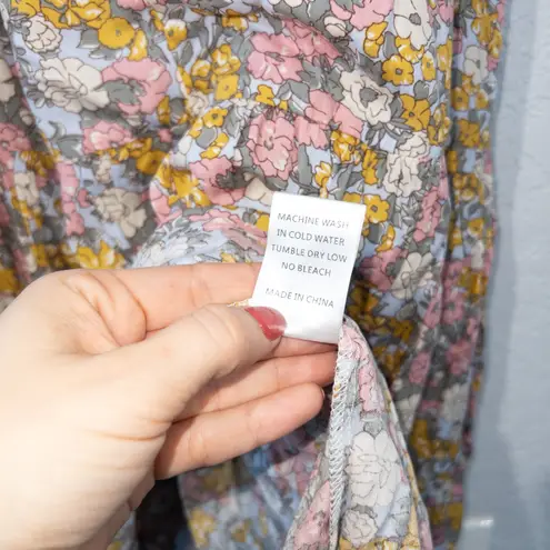 Elloh New Pink & Yellow Floral Reversible Maxi Dress Size Small