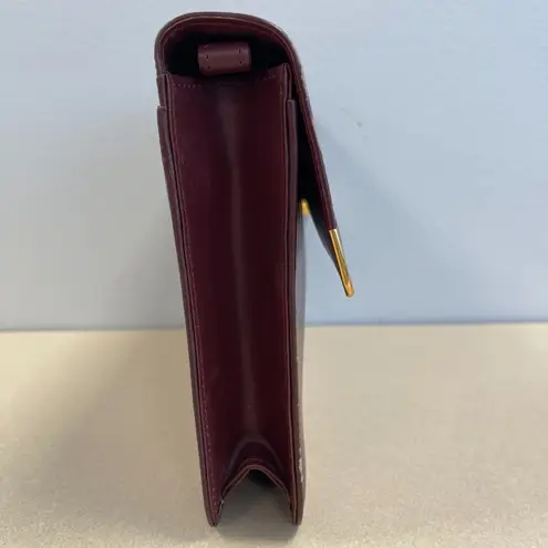 Must de Cartier Burgundy Leather Clutch w/ Retractable Strap - Preowned