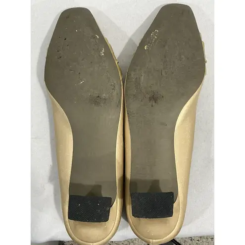 Easy Spirit Womans Alive 5 Size 7.5 M Gold Satin Slip On Heel Pumps