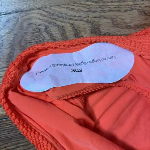 ANDIE The Fiji One Piece Seersucker Vermillion Orange size L NWT