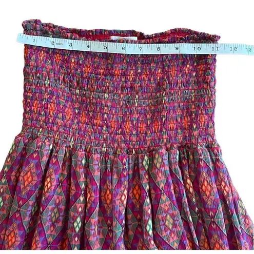 Scoop NYC Beach one size 100% silk geometric diamond pattern multicolor … Pink