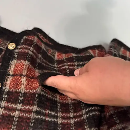 Vintage Milano Design Group Plaid Button Down Sweater Women's Size Large Mohair - Image 2