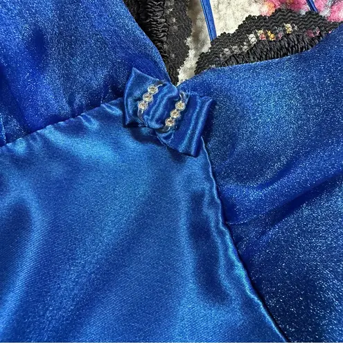 NWT Vintage 90s Cobalt Blue Lingerie Slip Dress Size 10 Size M