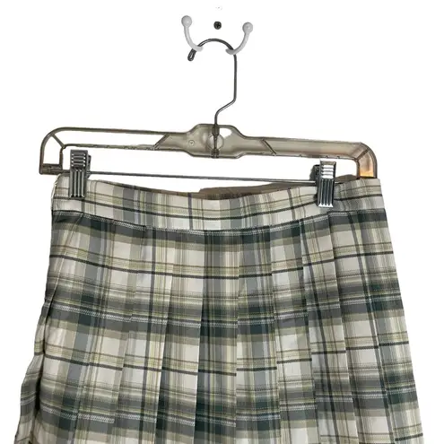 Urban Coco Women's Size Small Green Cream Plaid School Uniform Mini Skirt