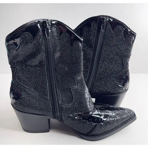 Wild Pair Western Boots Size 5 Black Embellished Cowboy Boots NEW