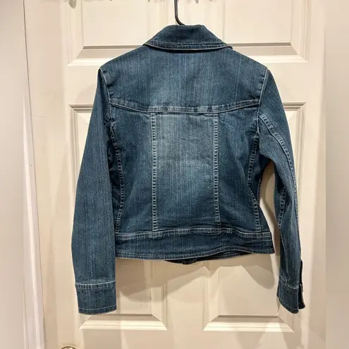 Christopher & Banks  Blue Denim Jean Jacket w Stretch size Small