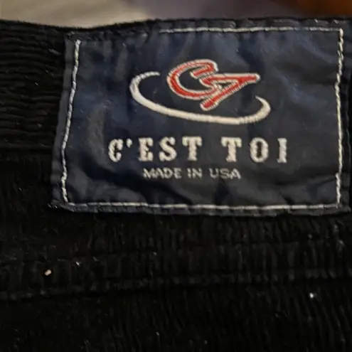 c'est toi C’EST Toi Black Corduroy Front Button Jeans Size XXXL