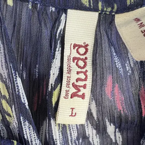 Mudd Y2K  L Large Top Sheer Aztec Graphic Whimsygoth Fairy Boho Grunge Women’s