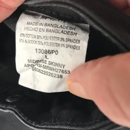 Lee Riders Midrise Skinny Jean Black Pull On Large