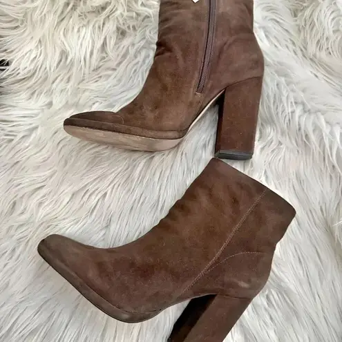 Schutz  | Women's Ankle Boots Chocolate Brown Suede Boots Zip Up | Size 9