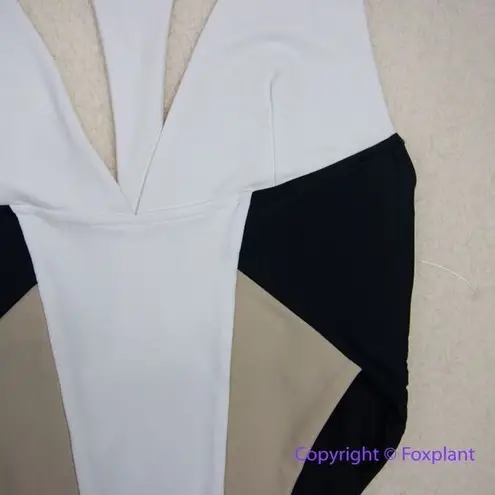 NEW MBM swim one piece swimsuit colorblock, size S Black