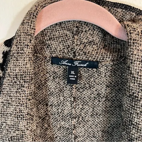 Anne French Women’s Wool Cheetah Leopard Sweater Vest XL Tan