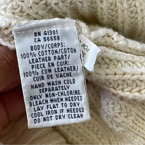 Polo Ralph Lauren Wrap Sweater knit open buckle womens Cream (medium) heavy chic