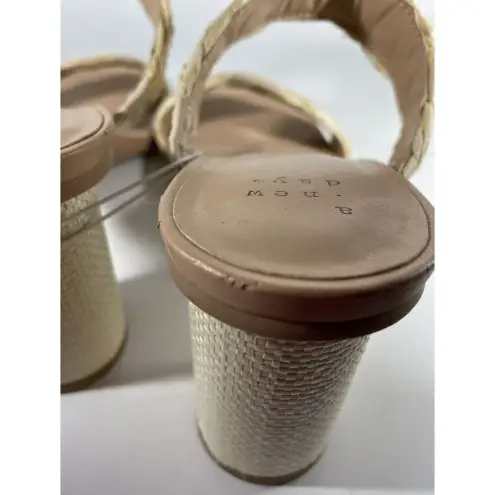 A New Day  Womens Basil Sandal Heel Tan Braided Slip On High Open‎ Toe 8.5 NWT