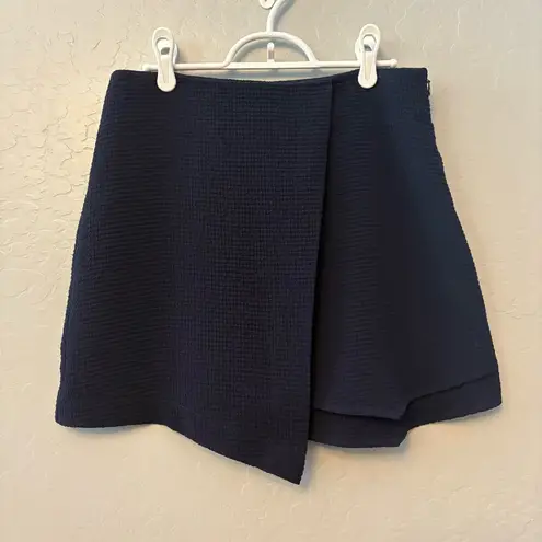 Waverly Grey Anthropologie Lena navy blue overlapping mini skirt size 4