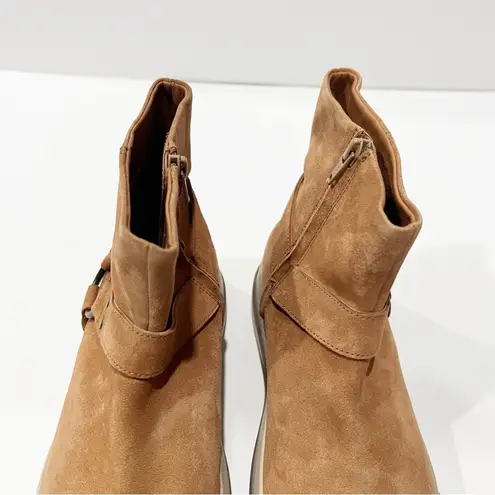 Free People  Bodhi Harness Sneaker Tan Suede Leather Zip Size 9 NEW