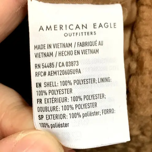 Aerie NEW American Eagle Oversized Collared Teddy Jacket in Brown