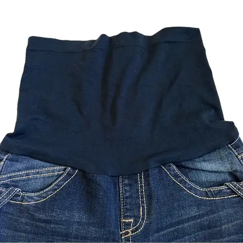 Haute Mama Maternity Pregnancy Distressed Denim Cuffed Jean Shorts Small NWOT Blue Size undefined