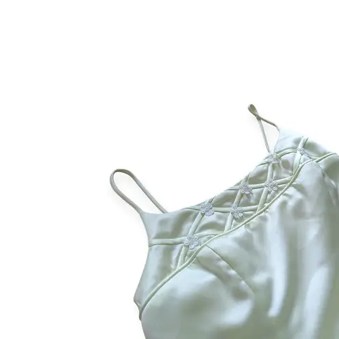 Betsy and Adam Vintage Y2K Prom Dress Chartreuse Delicate Floral Corset Fairy Regency Hoco