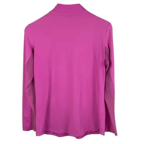 IBKUL Women's Long Sleeve Quarter Zip Mesh Cooling Pullover Top Pink Size Medium