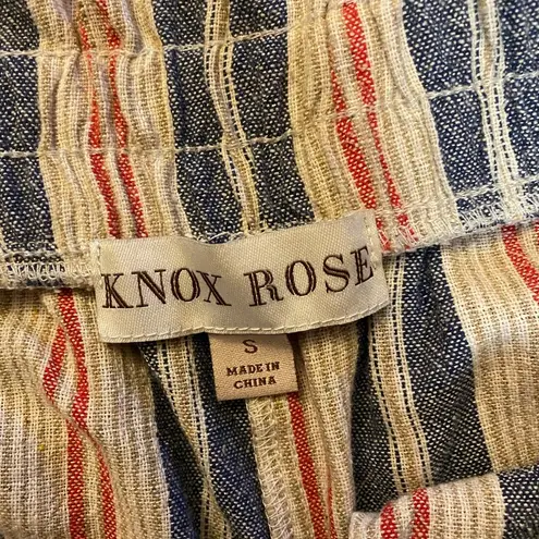 Knox Rose  Paper Bag Waist Striped Wide Leg Crops