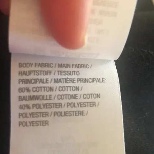 Quacker Factory Knit SS Dress Black White Sz. M Gold Rhinestone Detail At Neck