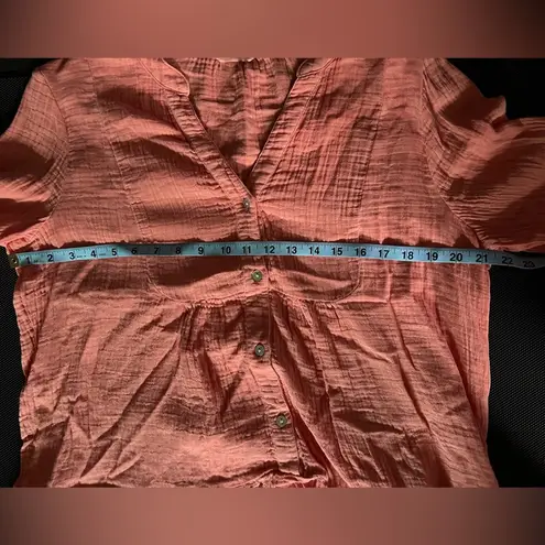 Faherty Dream Gauze Kasey 100% Organic Cotton Dress. Coral/ M/ NWOT