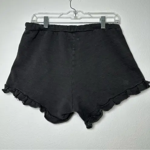 Chaser  Black Women’s Soft Cozy High Waist Ruffle Hem Drawstring Shorts