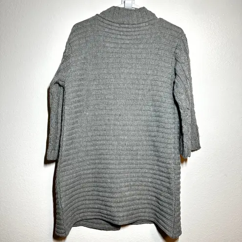 Sundance  Cardigan Sweater Cable Knit Open Front Long Sleeve Gray Small