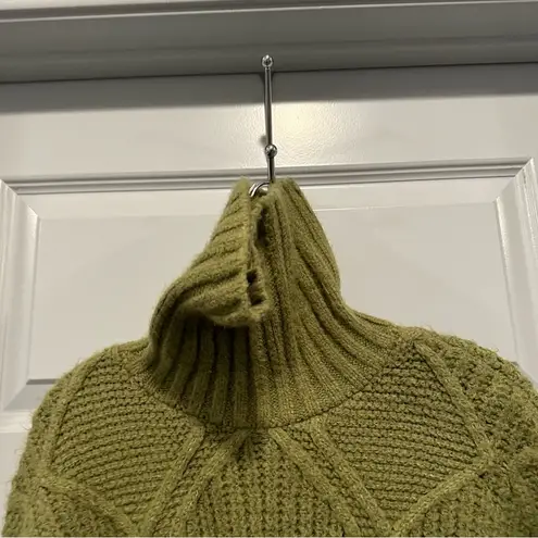 Caslon  Green Chunky Knit Turtleneck Pullover Sweater size S