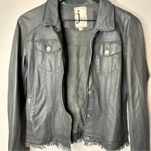 Jakett JKT NYC Alexa Jean Burnished Grey Leather Jacket Size M Gray Size M